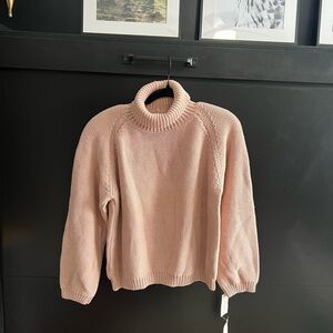Soft Pink Turtleneck Sweater